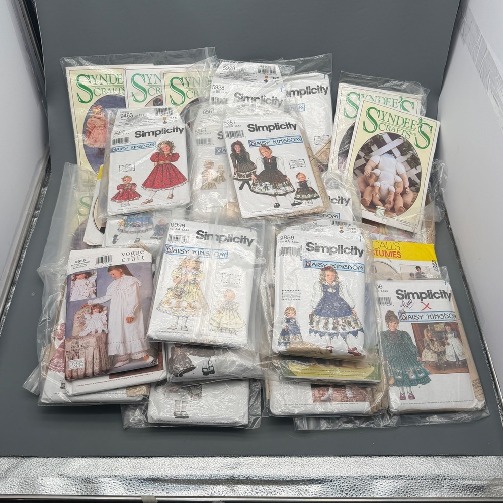 Lot of 41 Vintage Sewing Patterns Simplicity Daisy Kingdom Doll Craft